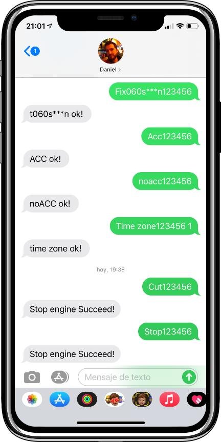 enviar comandos SMS a localizador GPS GT02A